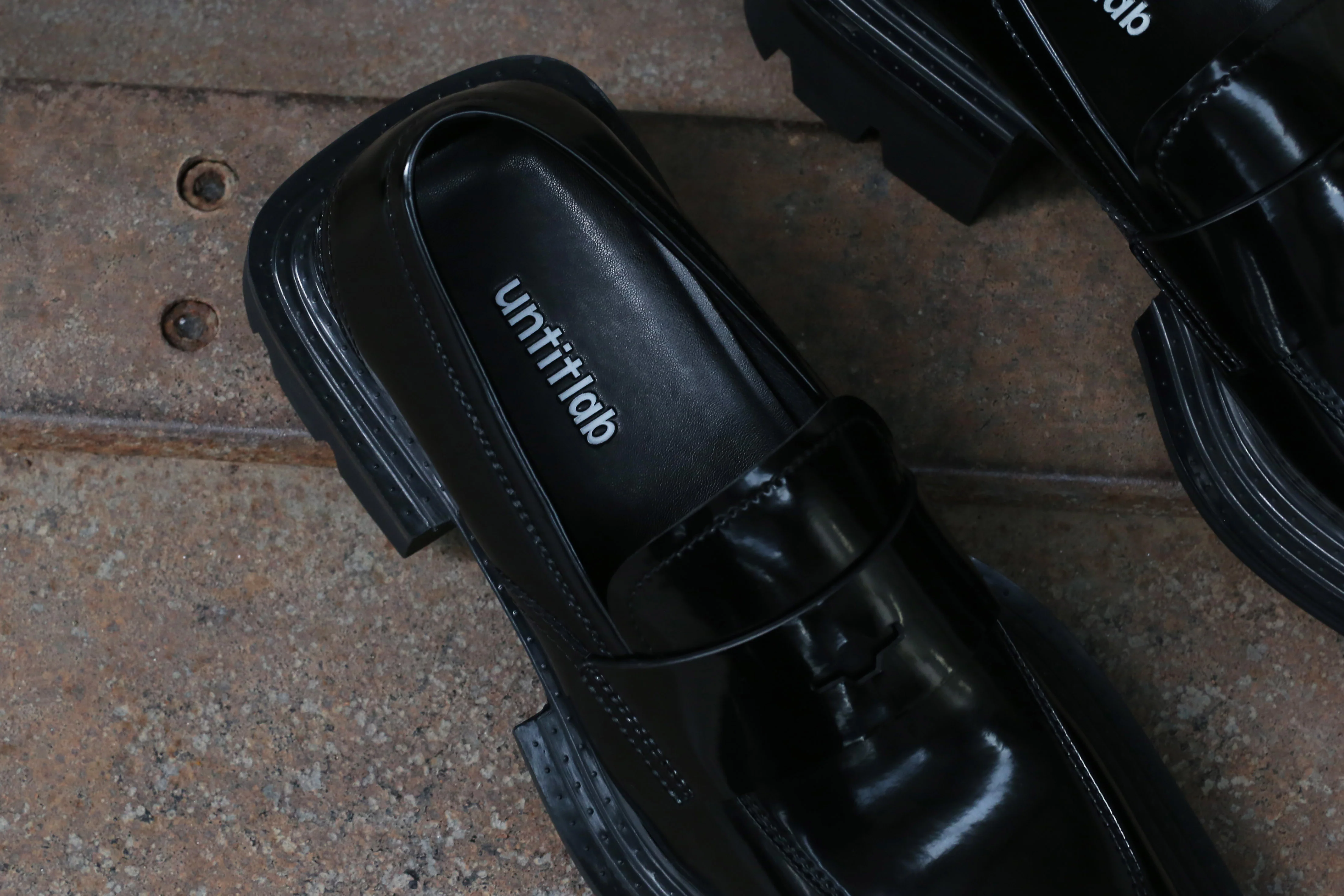 untitlab black non-slip derby shoes AW201104 PU3 - Image 7